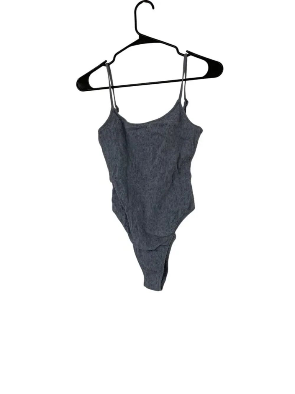 Oysho Womens One-Piece Swimsuit Small Gray Spaghetti Straps 2444/338 NWT